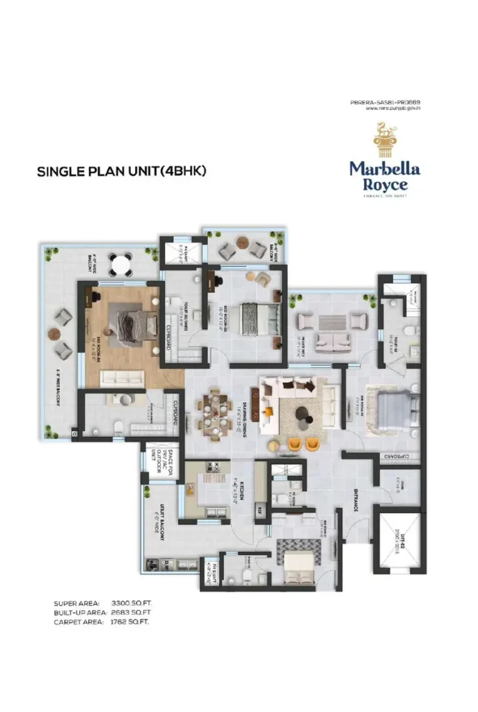 marbella royce 4 BHK floor plan